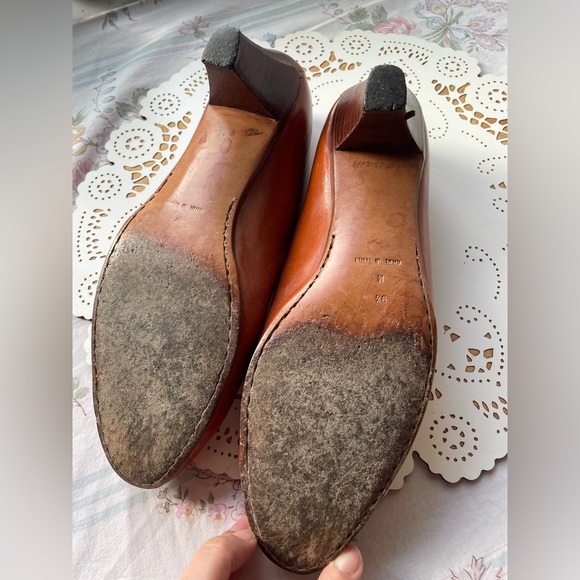 Cole Haan Brown and Cream Leather Spectator Oxford Pumps Size 9.5 /Made in Italy - Picture 7 of 14